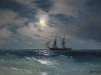 Brig Mercury on a Moonlit Night