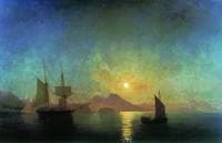 View of Vesuvius on a Moonlit Night