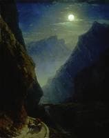 The Daryala Gorge in the Moonlight