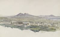 View over Naples with Pompeii and Vesuvius
