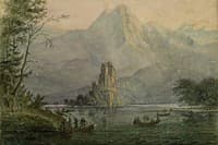 Burgsee with remote castle