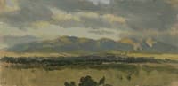 Wooded Plain with Mountains in the Background (Study)