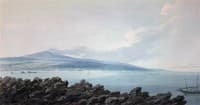Mount Etna from a rock of lava near Catania