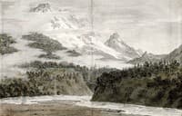 Between Sallanches and Servoz, Mont Blanc in the distance