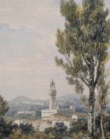 Palazzo Vecchio from the Boboli Gardens, Florence, after John Robert Cozens