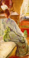 Woman in Blue Kimono