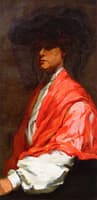 Lady with Red Shawl