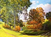 Spring Runs between Hills