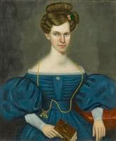 Portrait of a Young Woman in a Blue Dress