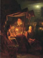 Nocturne: selling berries on the evening market