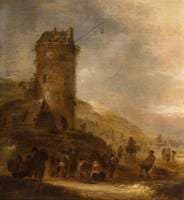 Landscape on the Coast with a Watchtower