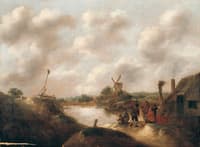 Landscape with Farmers on a Riverbank