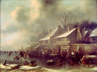 Skaters on a Lake