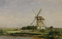 Mill at a Lake near Abcoude