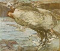Orpheus: Single Bacchante with Seabirds