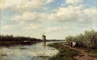 Figures by a Waterway