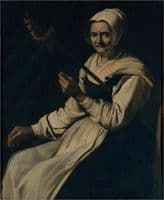 Old woman spinning