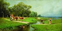 A herd at a watering place