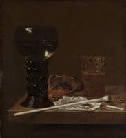 Still Life with Roemer, Beer Glass and Pipe