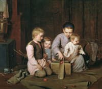 Children Rolling Easter Eggs