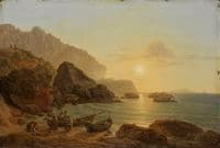 The Coast of Capri at Sunset