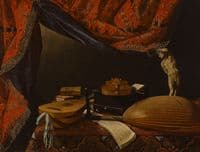 Still Life with Musical Instruments, Books and a Sculpture