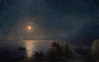 Poets of Ancient Greece on the Seashore on a Moonlit Night