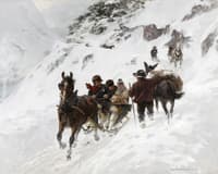 The Gotthardpost in Winter