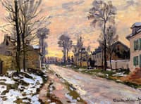 Road at Louveciennes, Snow and Sunset