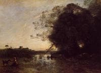 The Swamp by the Large Tree with a Goatherd