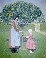 Girl and Little Child under an Apple-Tree