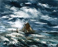 Seascape with Sailboats