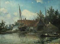 Dutch Landscape with a large Caulking Boat