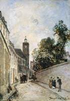 La rue de L'Abbe-de-L'Epee et l'eglise Saint-Jacques-du-Haut, Paris