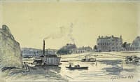 The Rhone in Lyon where Steam Barges Circulate