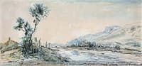 Landscape on the River Le Drac near Grenoble