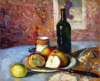 Still Life with Cup, Fruit and Bottle