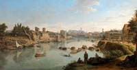 View up the Tiber from the Via Marmorata, Rome