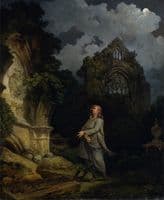 Visitor to a Moonlit Churchyard