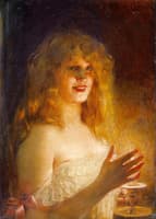 Young girl with candle
