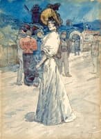 A Parisienne Outside the Moulin de la Galette