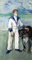 Boy and Dog, the Son of Madame Marthe and the Dog Pamela-Taussat