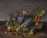 Fruit Still Life with Bird's Nest and Insects