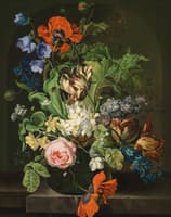 Flowers in a Glass Vase