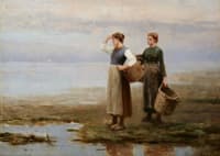 Fisher women on the shore