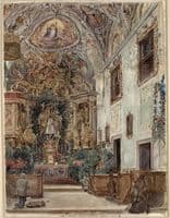 Der Gnadenaltar der Hietzinger Pfarrkirche im Maiandachtschmuck