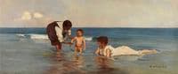 Annunziata Michetti with son Giorgio and nanny in Francavilla al Mare