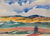 Scene through the Window of a Train: Landscape