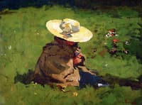 Marietje in the Grass: The Daughter of the Artist with a Straw Hat