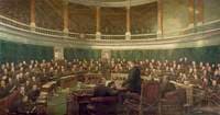The First Meeting of the London County Council in the County Hall Spring Gardens